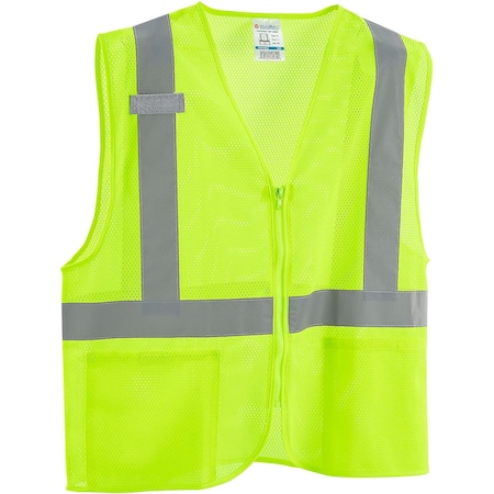 Global Industrial Hi-Vis Safety Vest 4XL/5XL Class 2 2 Pockets, 1 Mic Tab 641636LXXXXL